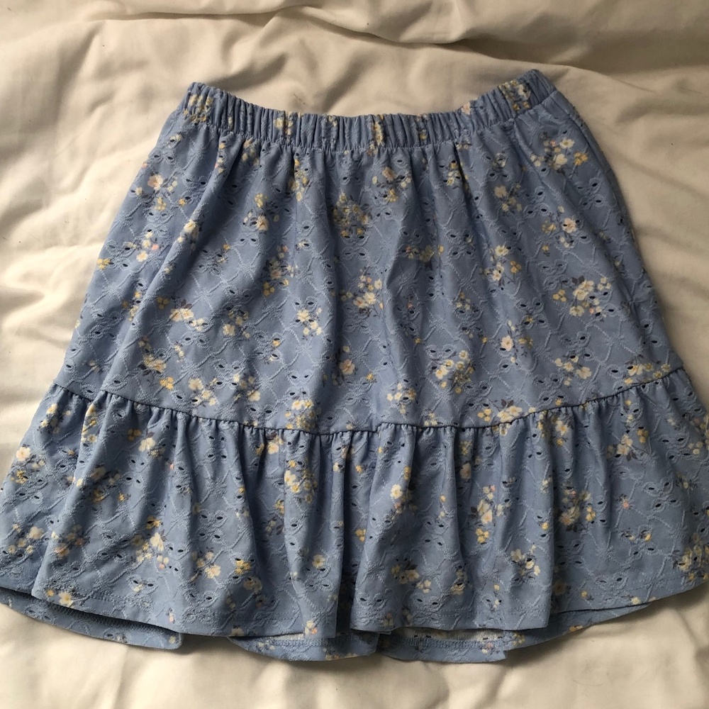 Blue floral skirt